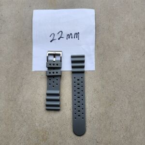 Gray Silicone Watch Band Strap 22mm